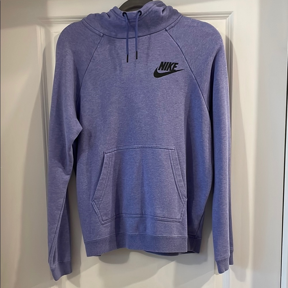 Nike Purple Hoodie with Iconic Swoosh and Relaxed Fit